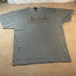 Harley-davidson Men's Grey and Green T-shirt